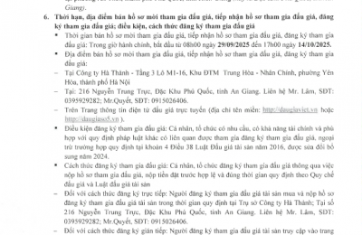 CÔNG TY ĐGHD HÀ THÀNH TB BĐG TSBĐ CỦA TCB - ĐẤT An Thới, Phú Quốc, Kiên Giang